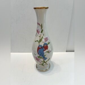Vintage Lenox Bud Vase Eternal Love Bluebirds & Flowers Limited Edition